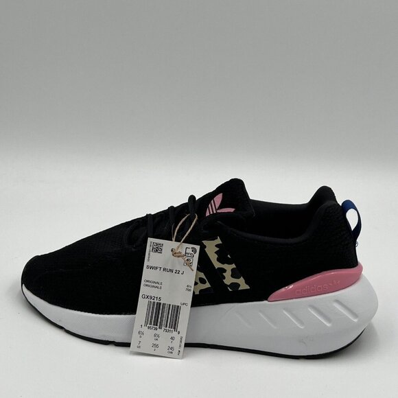 ADIDAS Originals Girl's Swift Run 22 (Big Kid) Black/Bliss Pink/Blue 7 Big Kid M - Picture 8 of 15